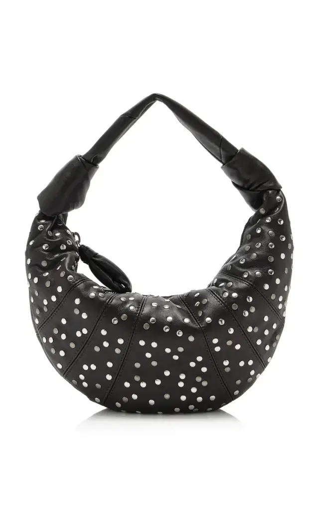 Lemaire Mini Fortune Croissant Studded Leather Hobo Bag