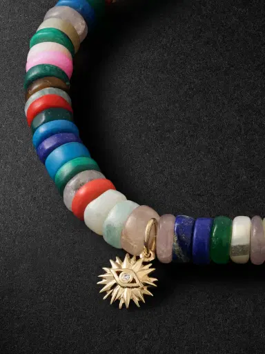 Sydney Evan Evil Eye 14-Karat Gold Multi-Stone Beaded Bracelet - Men | Thumbnail 4 Sydney Evan Evil Eye 14-Karat Gold Multi-Stone Beaded Bracelet - Men | Thumbnail 4
