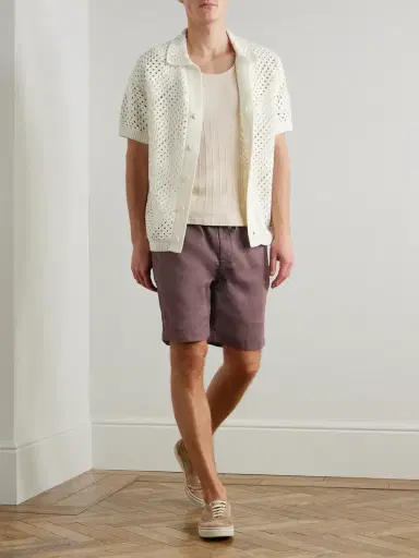 Frescobol Carioca Pinto Crocheted Cotton Shirt - Men | Thumbnail 2