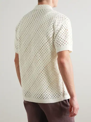 Frescobol Carioca Pinto Crocheted Cotton Shirt - Men | Thumbnail 4