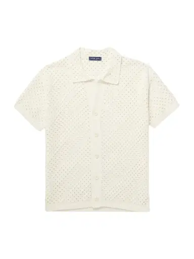 Frescobol Carioca Pinto Crocheted Cotton Shirt - Men | Thumbnail 1