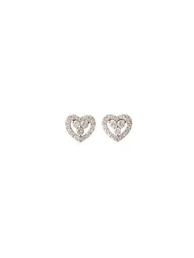 Wish Fine Jewelry 0.90ct Diamond 18K Gold Heart Stud Earrings | Thumbnail 1 Wish Fine Jewelry 0.90ct Diamond 18K Gold Heart Stud Earrings | Thumbnail 1