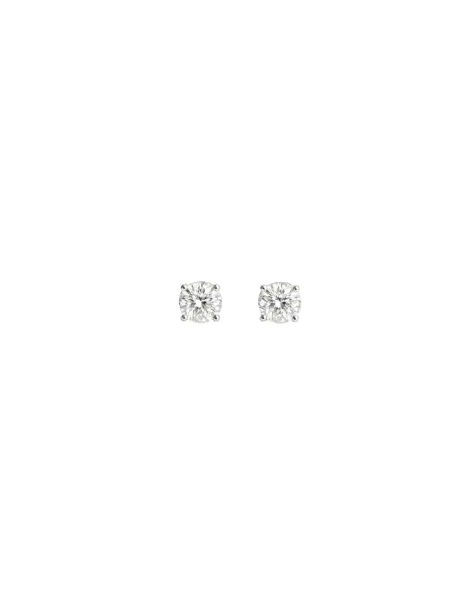 Wish Fine Jewelry 1.58ct Diamond 18K Gold Illusion Set Stud Earrings