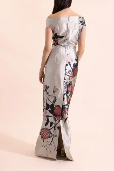 Erdem Floral Texture Off The Shoulder Gown | Thumbnail 4
