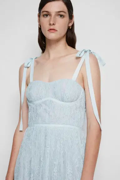 Simkhai Bonnie Silk Lace Plisse Dress | Thumbnail 2
