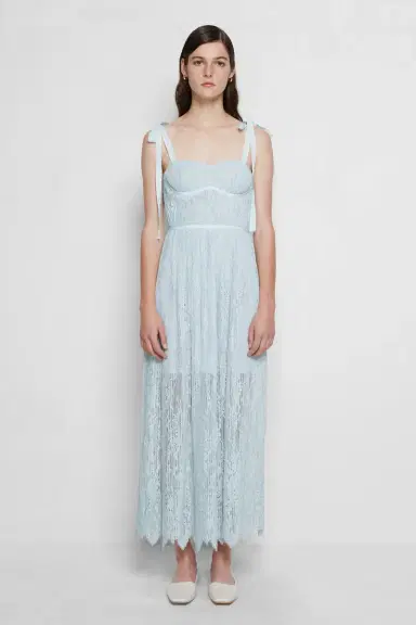 Simkhai Bonnie Silk Lace Plisse Dress | Thumbnail 5