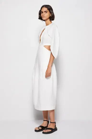 Simkhai Inara Linen Midi Dress | Thumbnail 5 Simkhai Inara Linen Midi Dress | Thumbnail 5