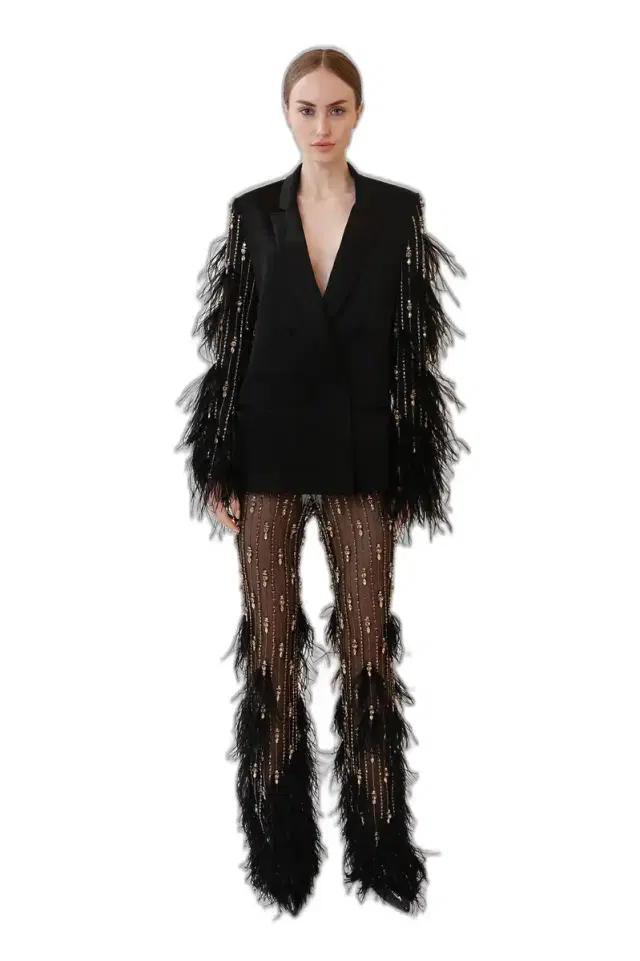 Deco Stripe Embroidery Flare Pant