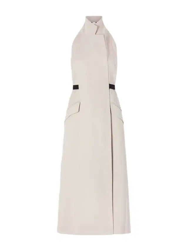 Cime Stretch Cotton And Wool-blend Halterneck Maxi Dress