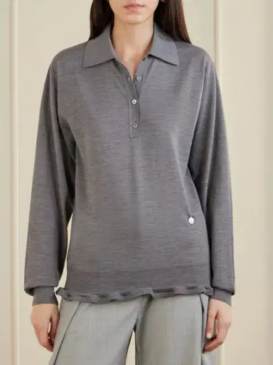 Stella McCartney Ruffled Wool Polo Shirt | Thumbnail 3