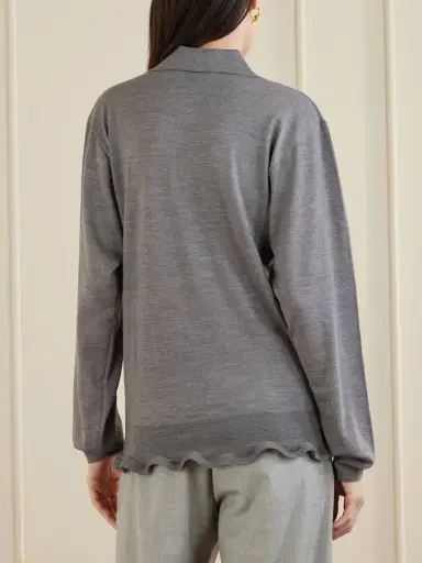 Stella McCartney Ruffled Wool Polo Shirt | Thumbnail 4