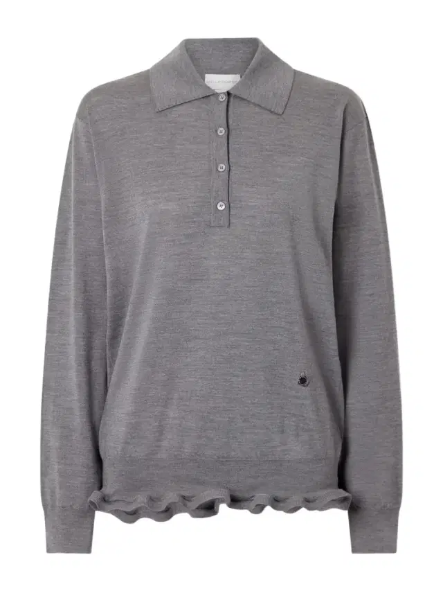 Ruffled Wool Polo Shirt