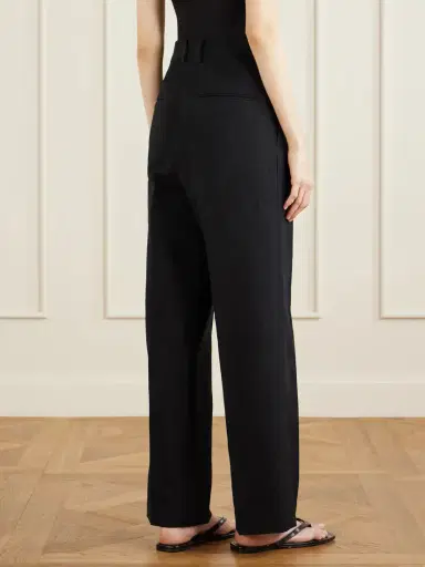 Auralee Pleated Wool, Cotton And Linen-blend Oxford Wide-leg Pants | Thumbnail 4 Auralee Pleated Wool, Cotton And Linen-blend Oxford Wide-leg Pants | Thumbnail 4