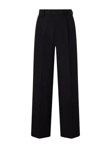 Auralee Pleated Wool, Cotton And Linen-blend Oxford Wide-leg Pants | Thumbnail 1 Auralee Pleated Wool, Cotton And Linen-blend Oxford Wide-leg Pants | Thumbnail 1