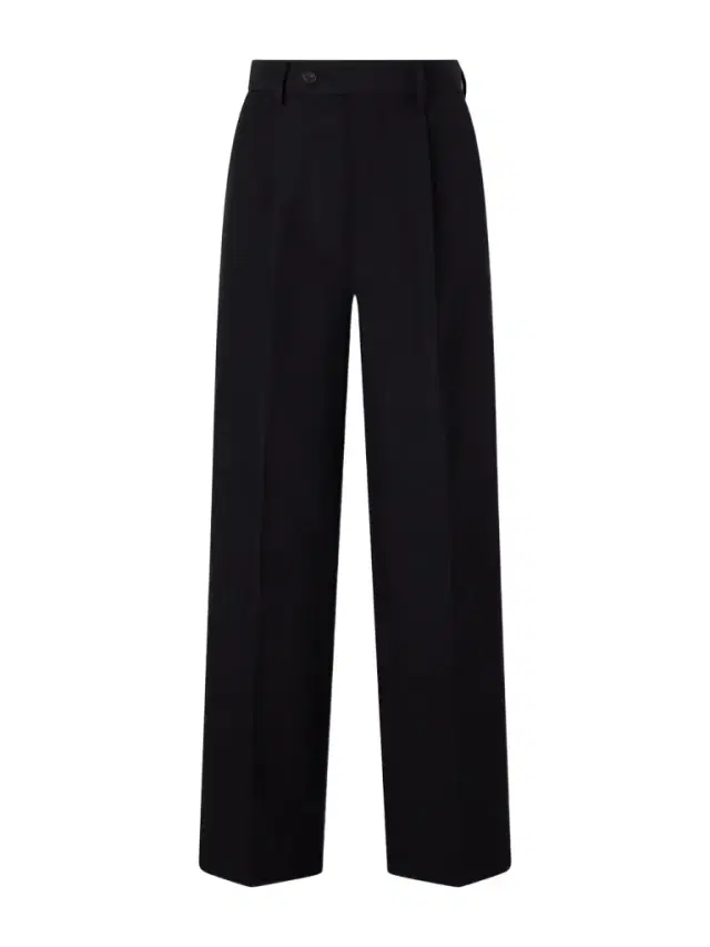 Pleated Wool, Cotton And Linen-blend Oxford Wide-leg Pants Pleated Wool, Cotton And Linen-blend Oxford Wide-leg Pants