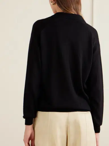 Auralee Cashmere And Silk-blend Polo Sweater | Thumbnail 3 Auralee Cashmere And Silk-blend Polo Sweater | Thumbnail 3