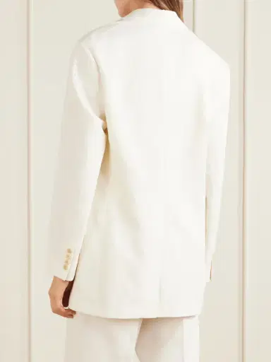 Auralee Oversized Wool, Cotton And Linen-blend Oxford Blazer | Thumbnail 4 Auralee Oversized Wool, Cotton And Linen-blend Oxford Blazer | Thumbnail 4