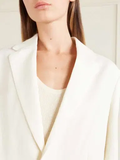 Auralee Oversized Wool, Cotton And Linen-blend Oxford Blazer | Thumbnail 5 Auralee Oversized Wool, Cotton And Linen-blend Oxford Blazer | Thumbnail 5