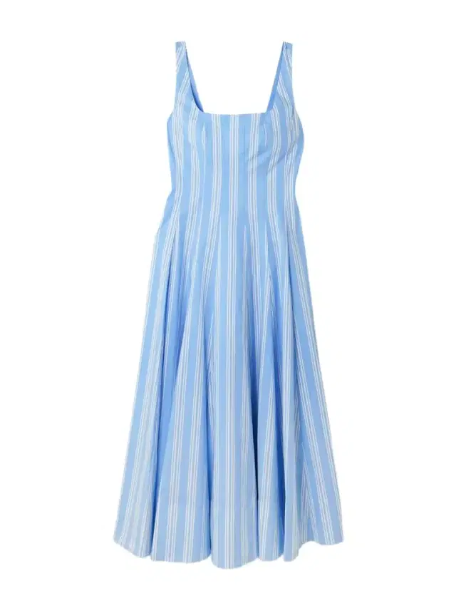 Wells Paneled Striped Cotton-blend Poplin Midi Dress