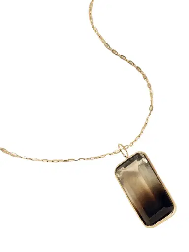 JIA JIA Jumbo 14-karat Gold Smoky Quartz Citrine Necklace | Thumbnail 1