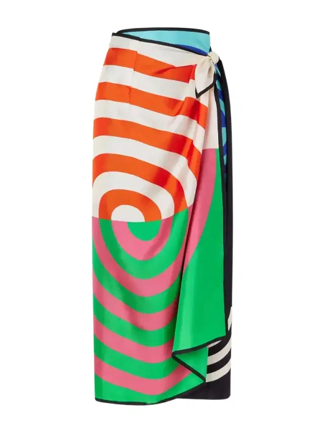 Printed Silk Wrap Scarf-skirt