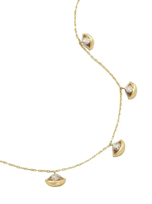 L’Atelier Nawbar Five Mini Eyes 18-karat Gold Diamond Chocker