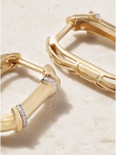 L’Atelier Nawbar Warrior Lock 18-karat Gold Diamond Earrings | Thumbnail 3