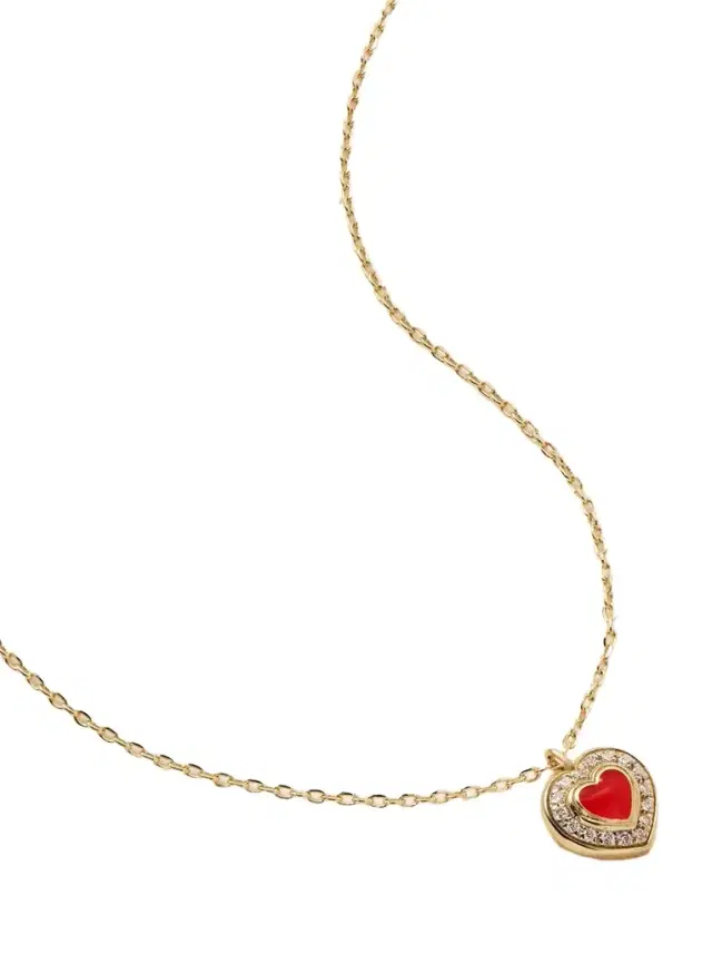 Mini Mimmette Heart 18-karat Gold, Agate And Diamond Necklace