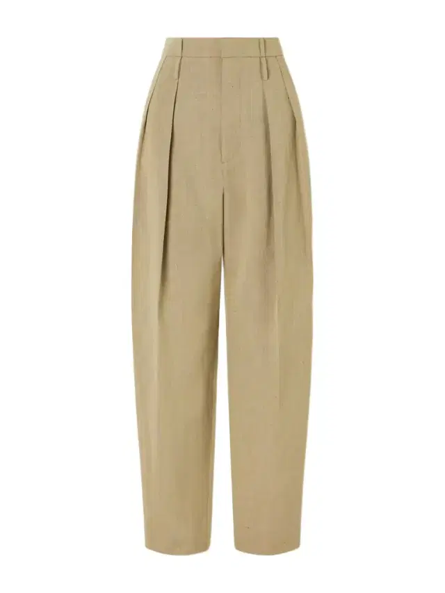 Cropped Pleated Woven Tapered Pants