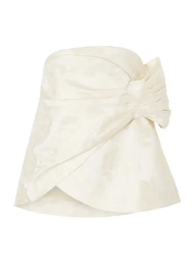 Gathered Flower Sash Satin Brocade Top