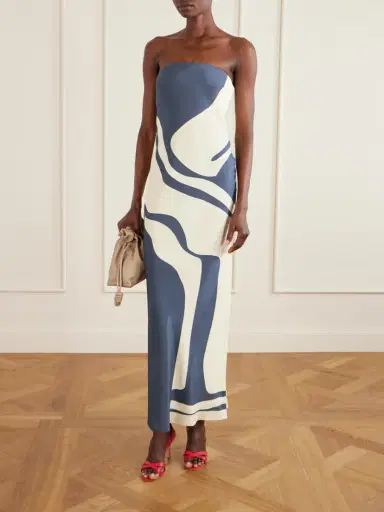 SIR. Lilou Strapless Printed Silk-satin Maxi Dress | Thumbnail 2