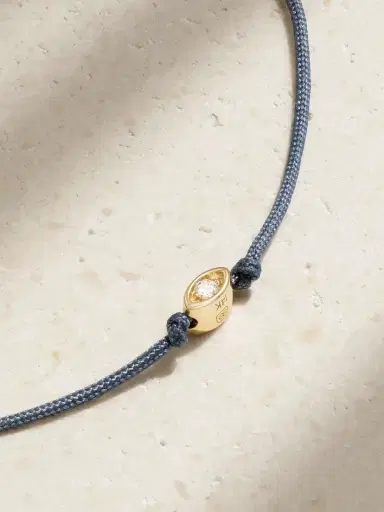 Sydney Evan Tiny Evil Eye 14-karat Gold, Cord And Diamond Bracelet | Thumbnail 4 Sydney Evan Tiny Evil Eye 14-karat Gold, Cord And Diamond Bracelet | Thumbnail 4