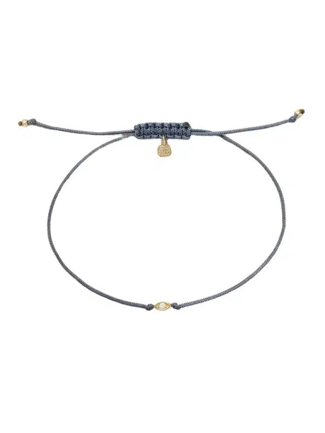 Sydney Evan Tiny Evil Eye 14-karat Gold, Cord And Diamond Bracelet