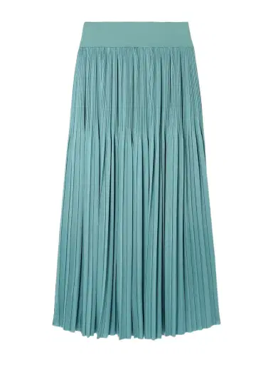 Joseph Rabat Stretch Knit-trimmed Pleated Satin Midi Skirt | Thumbnail 1