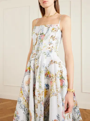 Camilla Crystal-embellished Printed Linen And Silk-blend Midi Dress | Thumbnail 4 Camilla Crystal-embellished Printed Linen And Silk-blend Midi Dress | Thumbnail 4