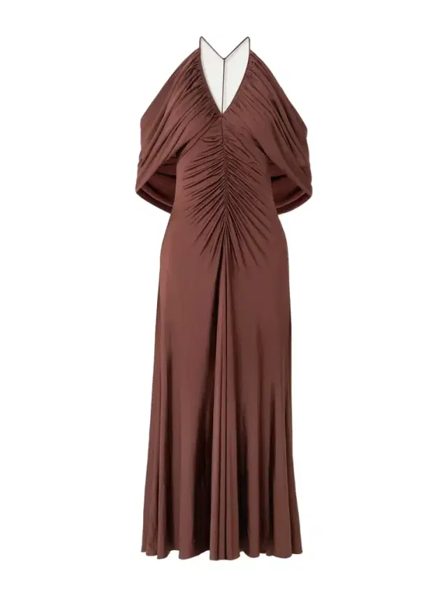 Off-the-shoulder Draped Stretch-jersey Midi Dress