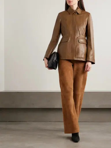 Nour Hammour Wells Gathered Leather Jacket | Thumbnail 2 Nour Hammour Wells Gathered Leather Jacket | Thumbnail 2