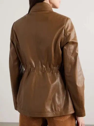 Nour Hammour Wells Gathered Leather Jacket | Thumbnail 3 Nour Hammour Wells Gathered Leather Jacket | Thumbnail 3