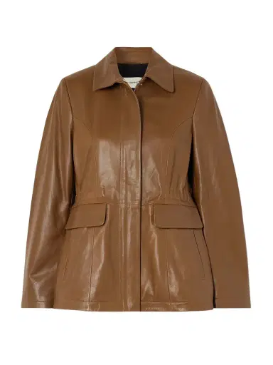 Nour Hammour Wells Gathered Leather Jacket | Thumbnail 1 Nour Hammour Wells Gathered Leather Jacket | Thumbnail 1