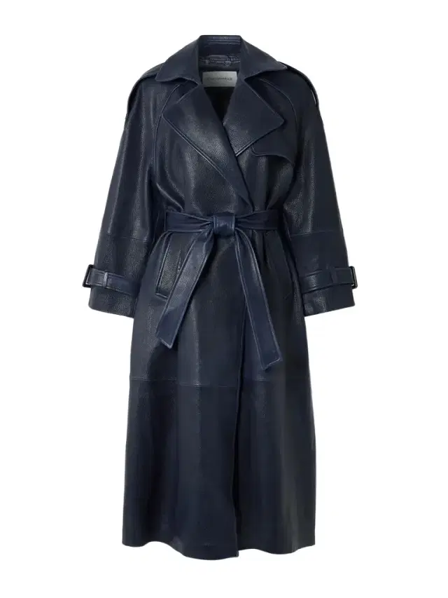 Claudia Belted Textured-leather Trench Coat