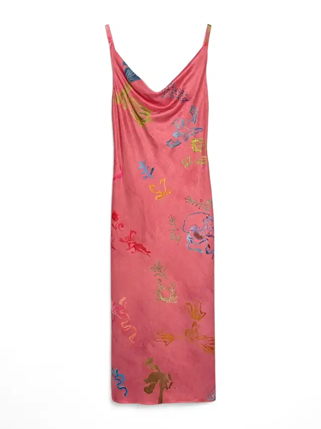 Cowl Neck Bias Midi Dress