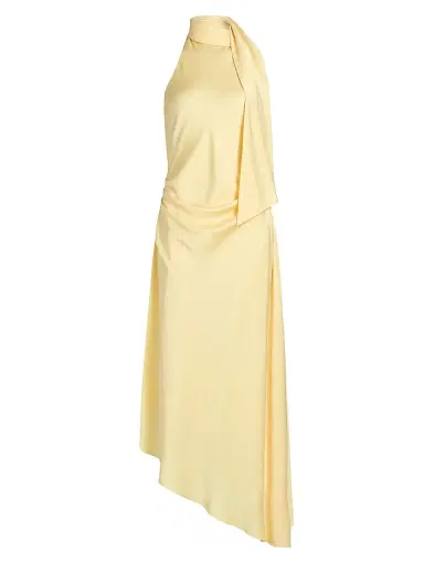 Simkhai Women's Monica Asymmetric Satin Midi-Dress - Buttercream - Size 2 | Thumbnail 1