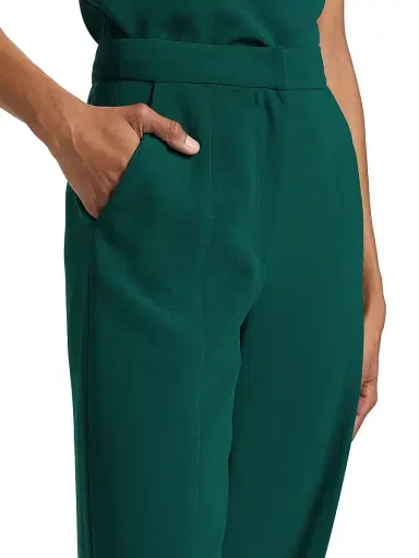 Misook Women's Naomi Crêpe de Chine Wide-Leg Pants - Spruce - Size XL | Thumbnail 6 Misook Women's Naomi Crêpe de Chine Wide-Leg Pants - Spruce - Size XL | Thumbnail 6