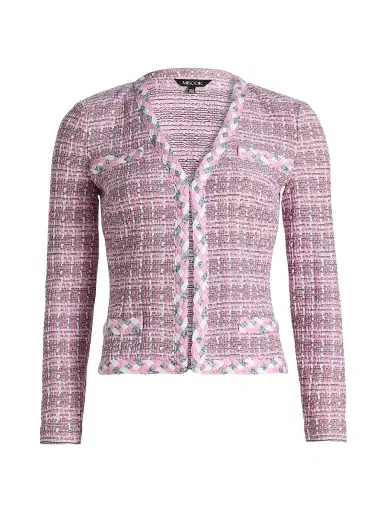 Misook Women's Tweed Knit Jacket - Pink Parfait Multi - Size XXL | Thumbnail 1 Misook Women's Tweed Knit Jacket - Pink Parfait Multi - Size XXL | Thumbnail 1