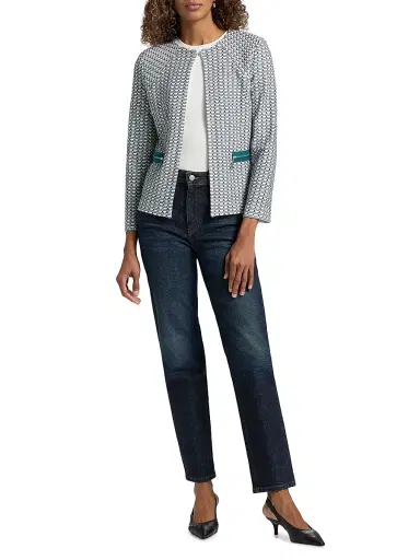 Misook Women's Basketweave Knit Fitted Jacket | Thumbnail 2 Misook Women's Basketweave Knit Fitted Jacket | Thumbnail 2