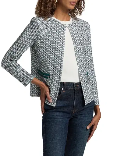 Misook Women's Basketweave Knit Fitted Jacket | Thumbnail 4 Misook Women's Basketweave Knit Fitted Jacket | Thumbnail 4