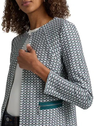 Misook Women's Basketweave Knit Fitted Jacket | Thumbnail 6 Misook Women's Basketweave Knit Fitted Jacket | Thumbnail 6