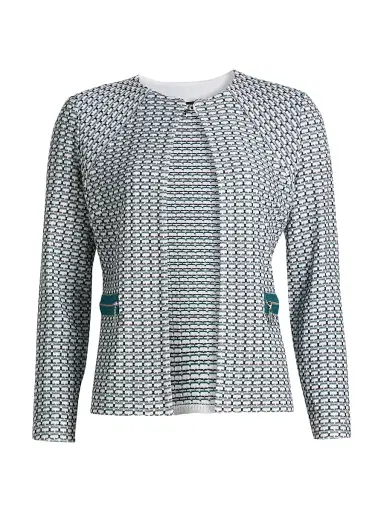 Misook Women's Basketweave Knit Fitted Jacket | Thumbnail 1 Misook Women's Basketweave Knit Fitted Jacket | Thumbnail 1