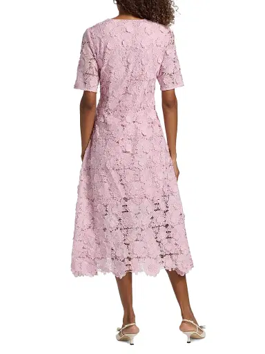 Misook Women's Floral Lace Appliqué Midi-Dress - Cherry Blossom - Size XXL | Thumbnail 5