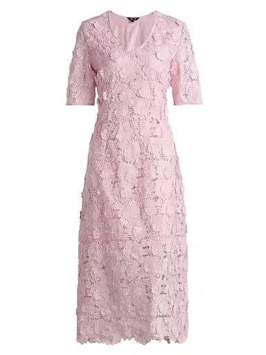 Misook Women's Floral Lace Appliqué Midi-Dress - Cherry Blossom - Size XXL | Thumbnail 1